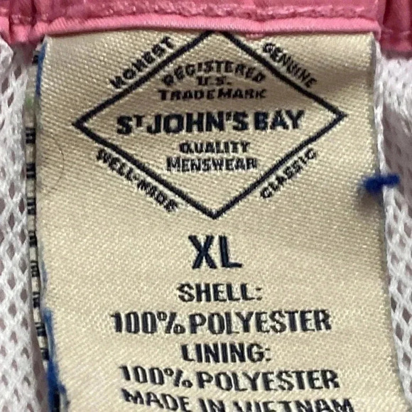 ST JOHNS BAY MENS SIZE XL SWMI TRINKS PINK WITH BLUE PALM TREE DESIGN - Picture 14 of 14